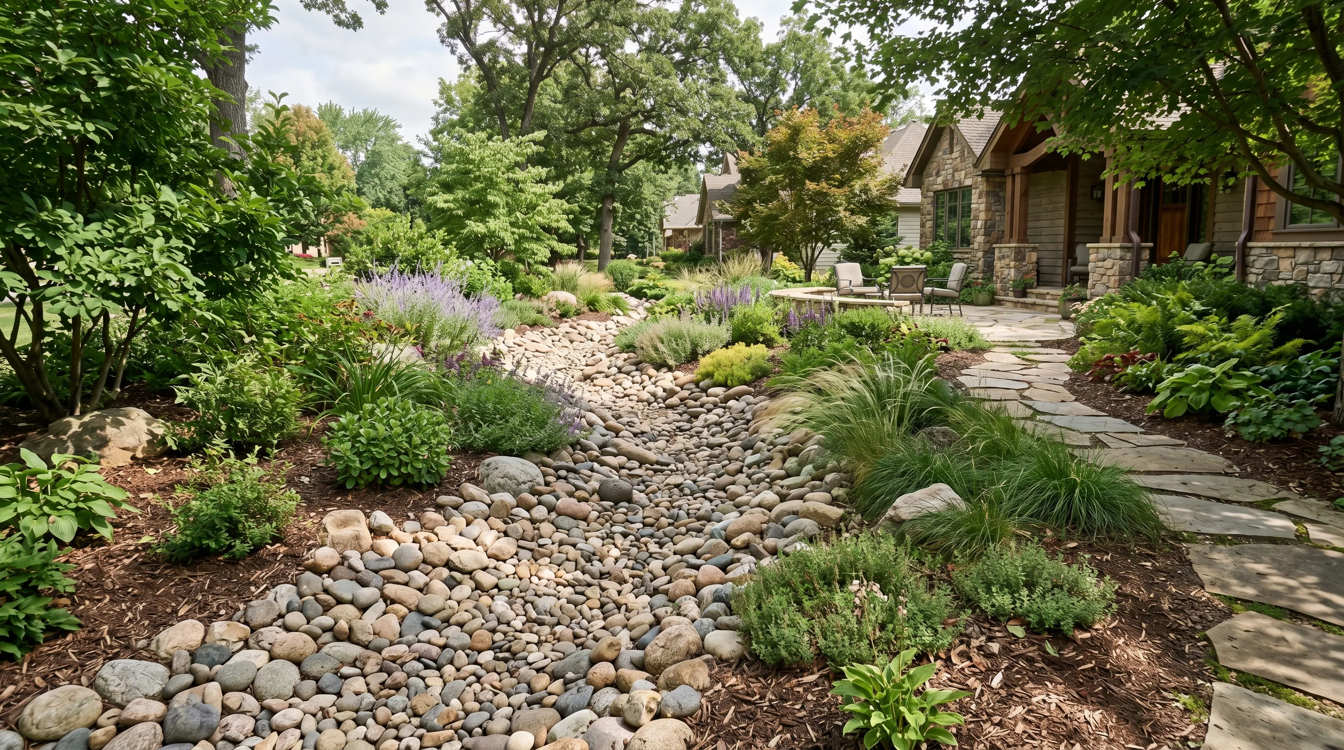 Rock Bed With Accent Boulder